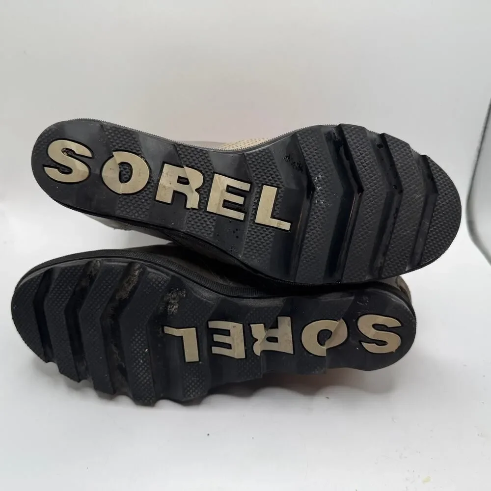 Sorel Gray Lexie Wedge Boots Women's Size‎ 10 NL3046 EUC Grey Pink Lace